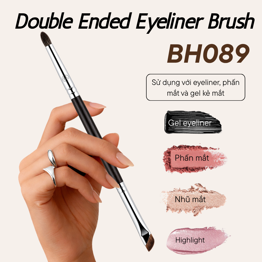 Cọ Kẻ Mắt Hai Đầu BH Cosmetics Double Ended Eyeliner Brush BH089